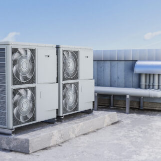 close-up-heat-pump-outside-home close-up-heat-pump-outside-home