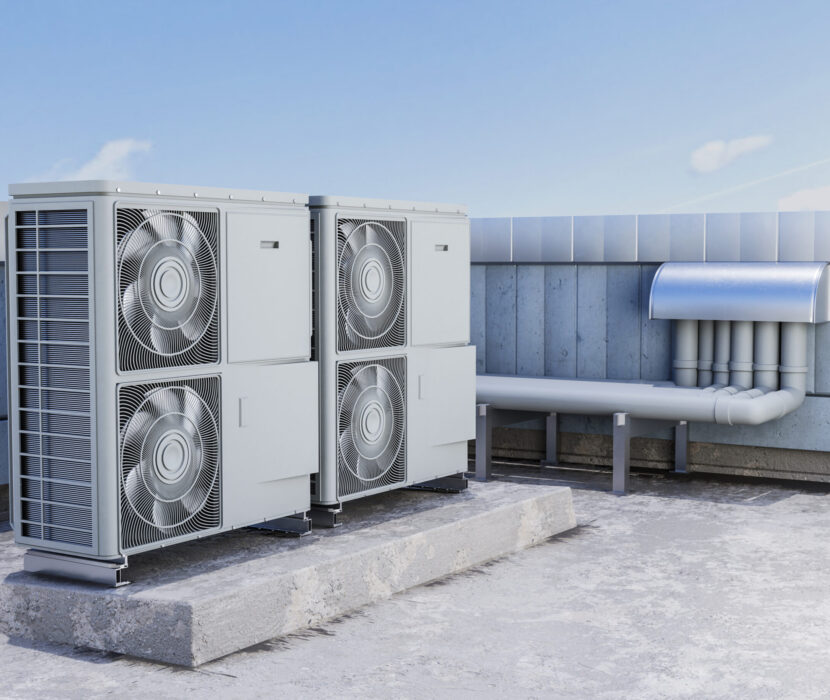 close-up-heat-pump-outside-home close-up-heat-pump-outside-home